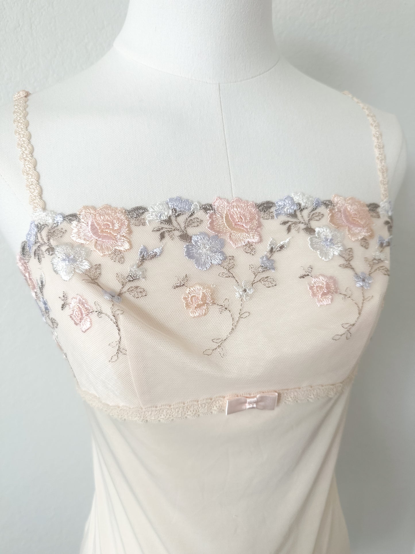 Cream Rosemilk Embroidery Camisole