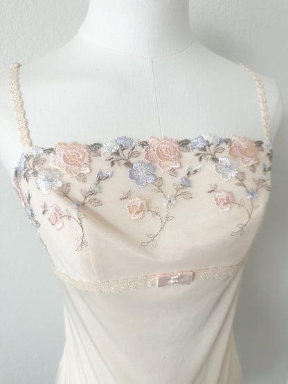 Cream Rosemilk Embroidery Camisole