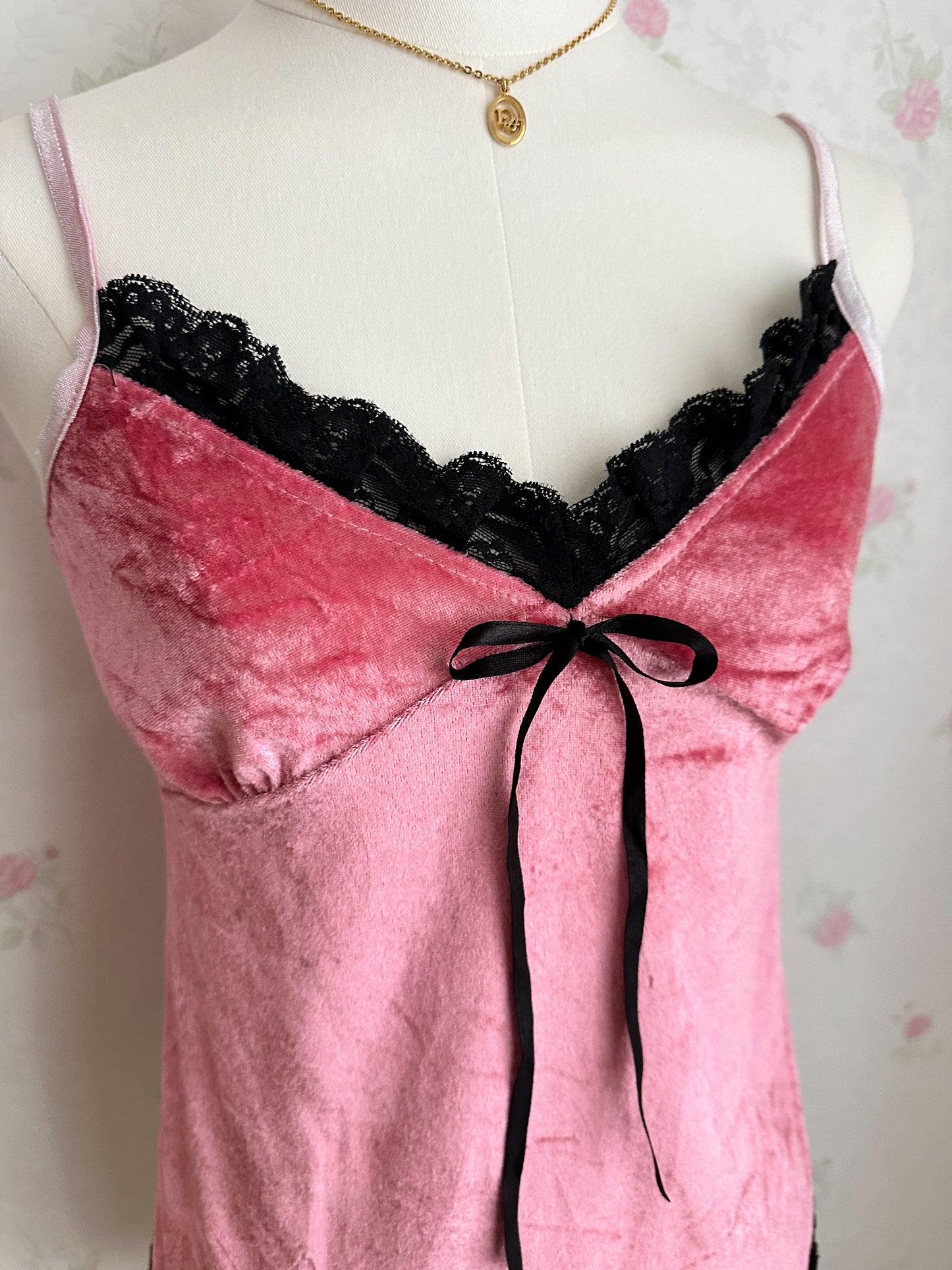Pink Velvet Cami Top