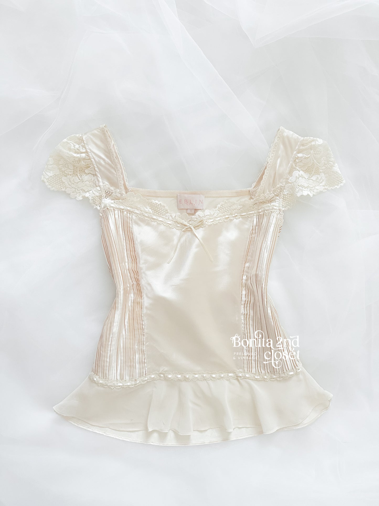Vintage Irovy Pearl Satin Top