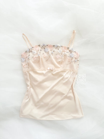 Cream Rosemilk Embroidery Camisole