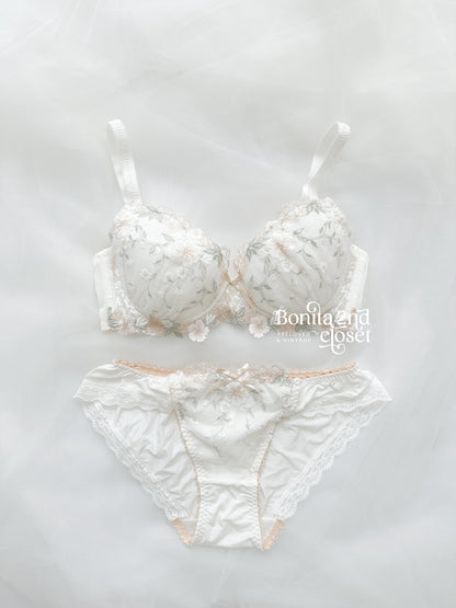 Soft Meadow Embroidery Bra Set