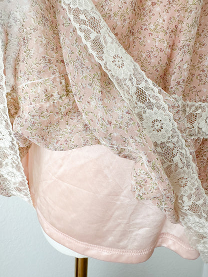 Floral Lace Trim Babydoll Dress