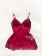 Burgundy Lace Chiffon Babydoll