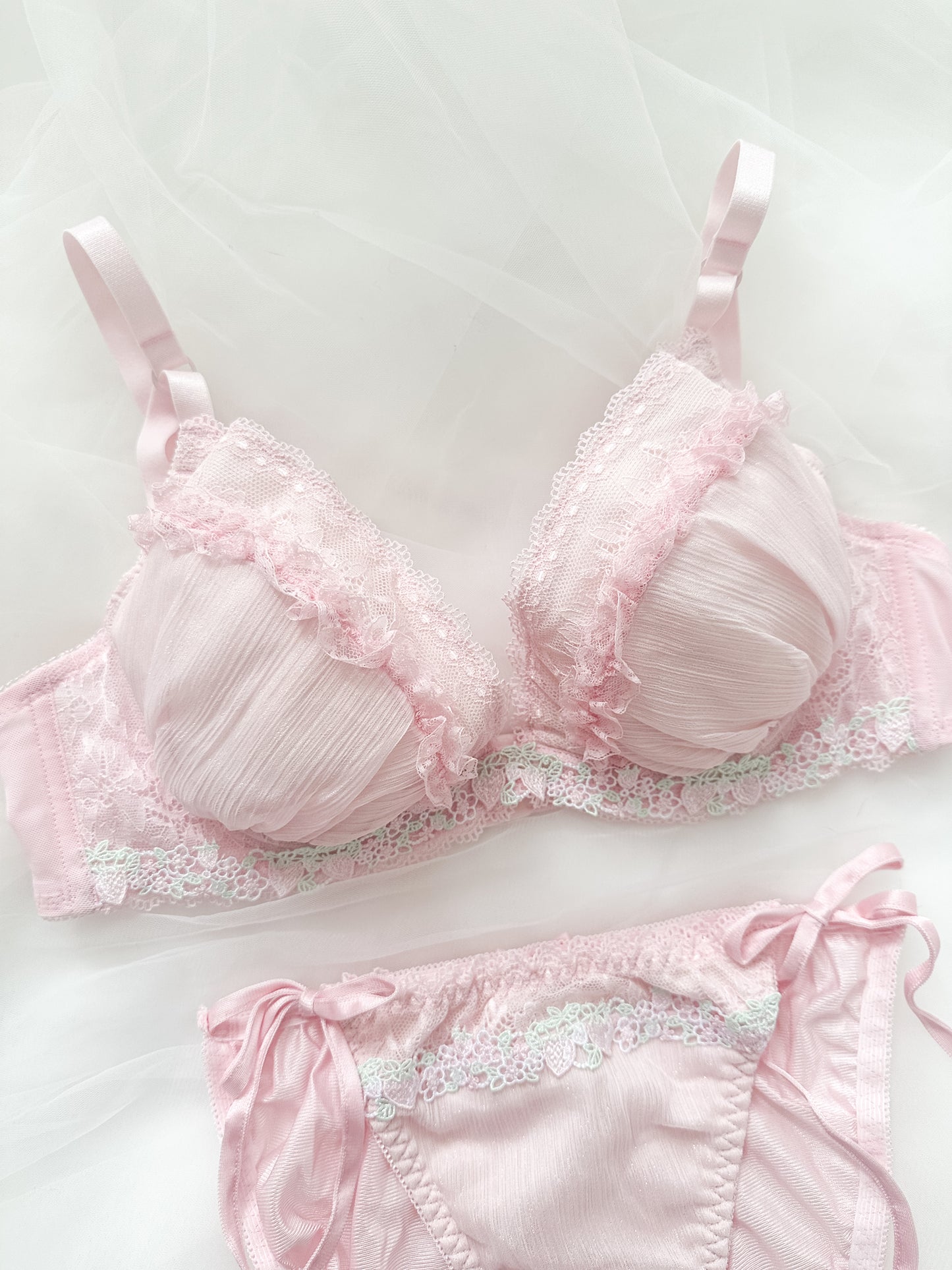 Blush Strawberry Lace Bra Set