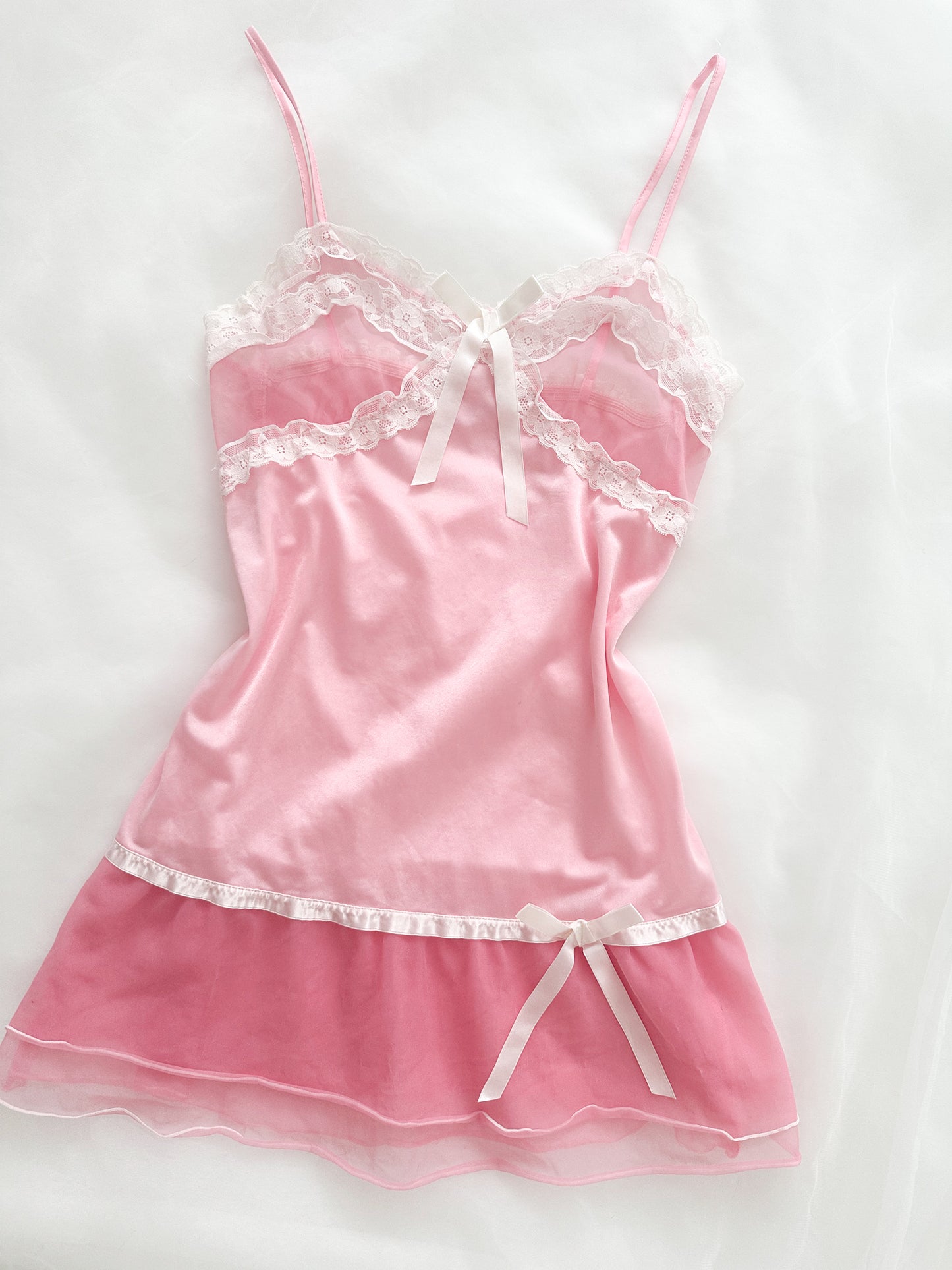 Strawberry Silk Ribbon Slipdress