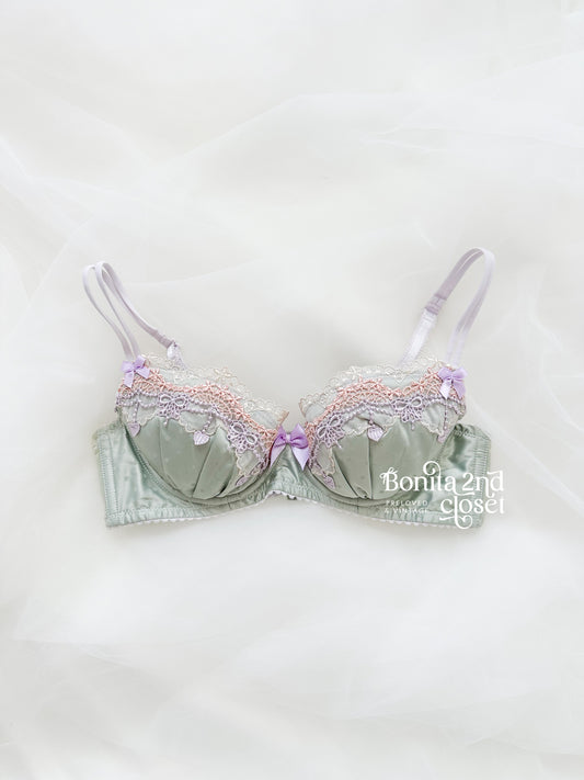 Mint Embroidery Bra 32A - 34AA