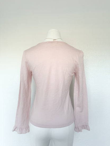 Pink Ribbon Ruffle Long Sleeve