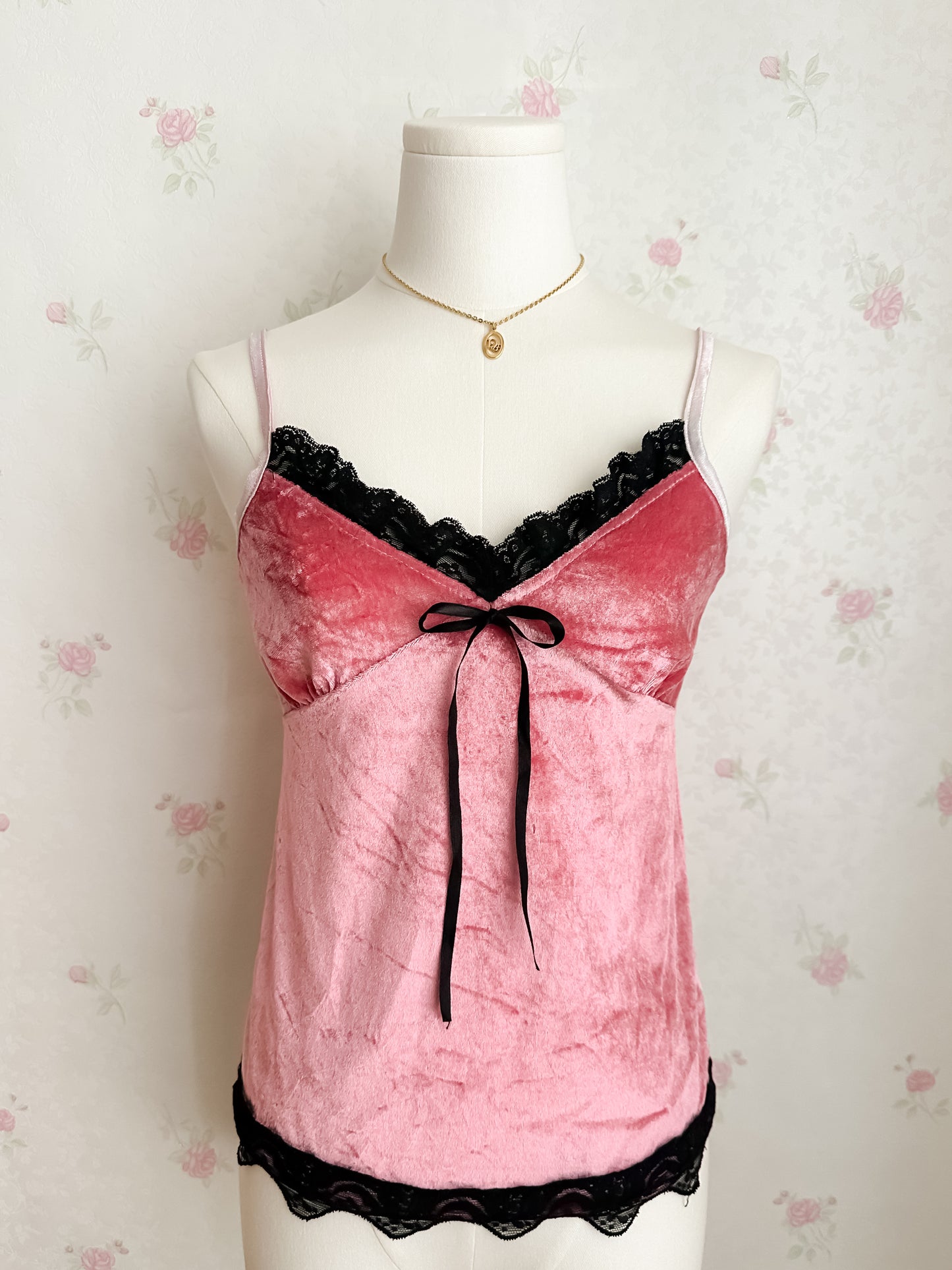 Pink Velvet Cami Top