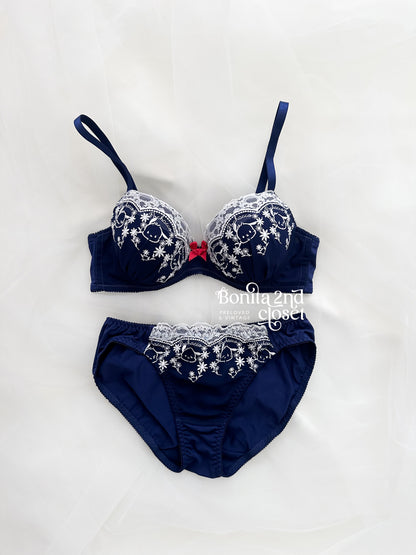Pochaco Embroidery Lace Bra Set