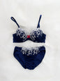 Pochaco Embroidery Lace Bra Set