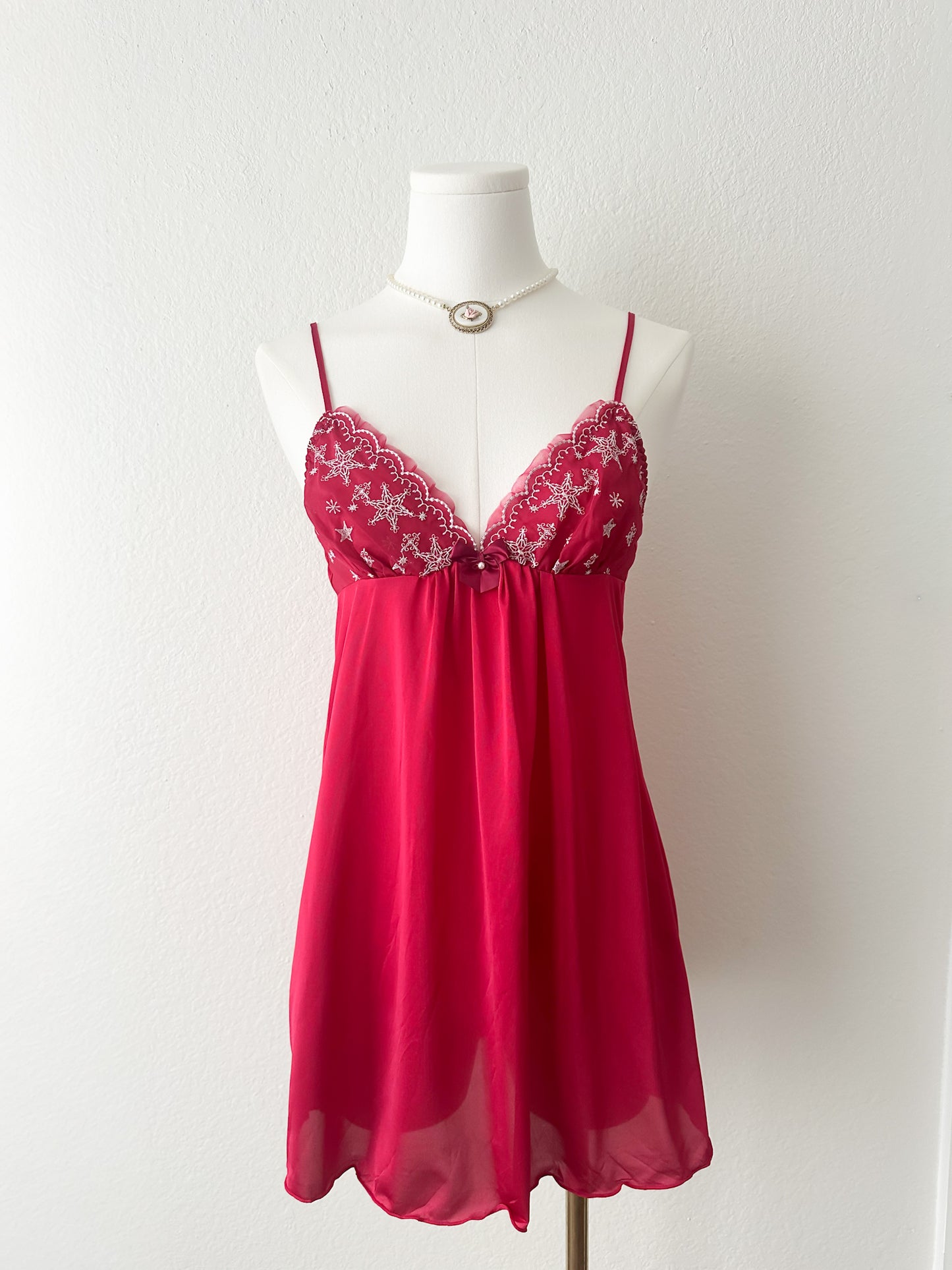 Crimson Star Lace Slipdress