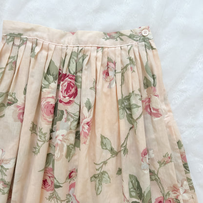 Vintage Cottage Floral Midi Skirt