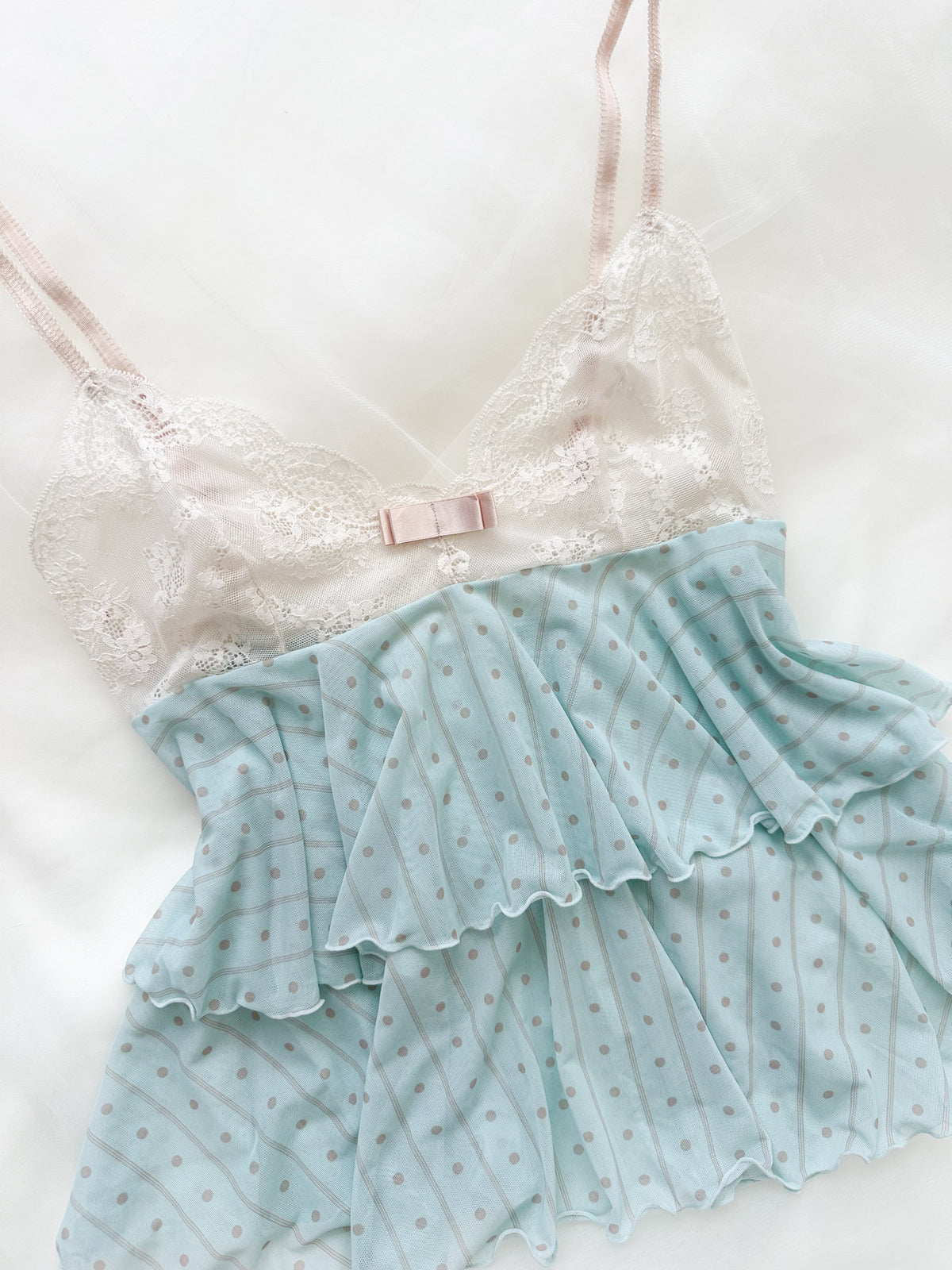 Power Dot Lace Babydoll Set