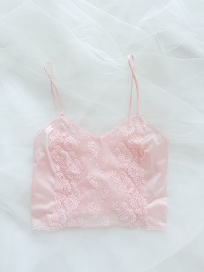 Vintage Pink Floral Lace Set