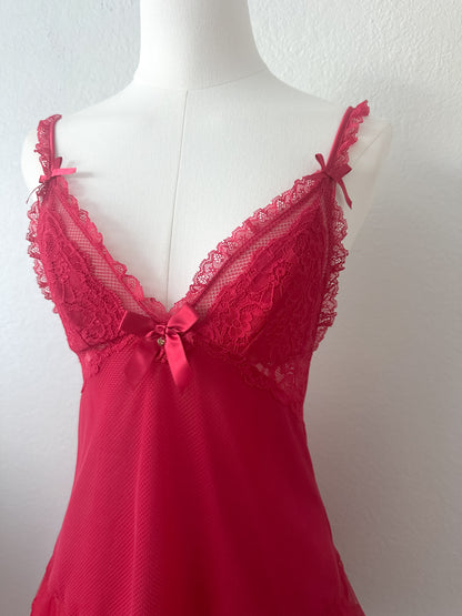 Eblin Rouge Lace Ruffle Slip