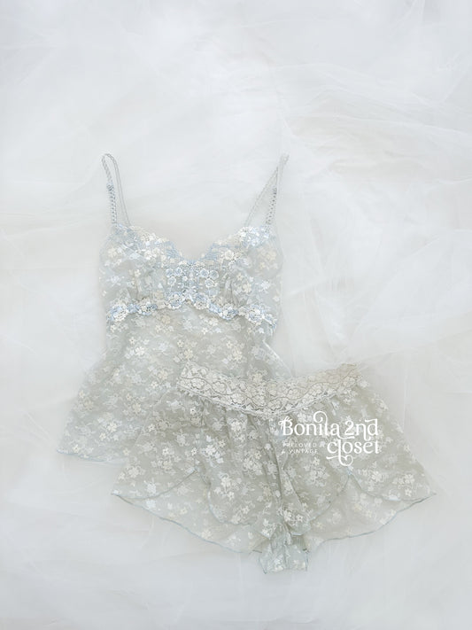 Mist Flower Sheer Lace Set