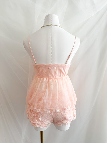 Rosette Ruffle Lace Lounge Set