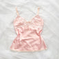 Pink satin rosebud camisole