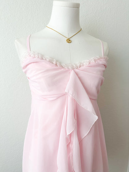 Pink Chiffon Ruffle Fairy Camisole