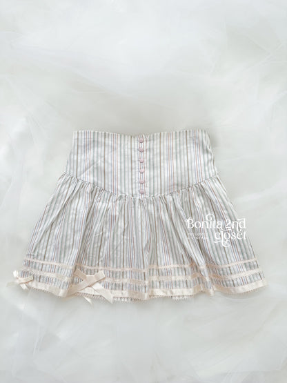 Cottage Ribbons Green Stripe Skirt