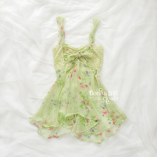 Vintage VS Green Fairy Floral Slip