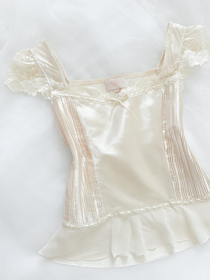 Vintage Irovy Pearl Satin Top