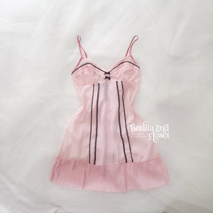 Dusky Rose Veil Slipdress