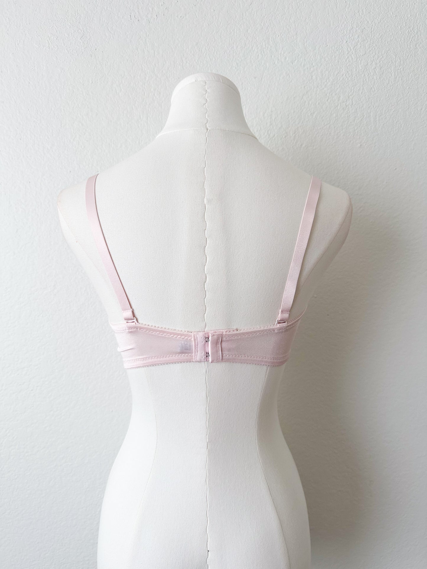 Pink Embroidery Floral Bra 32C