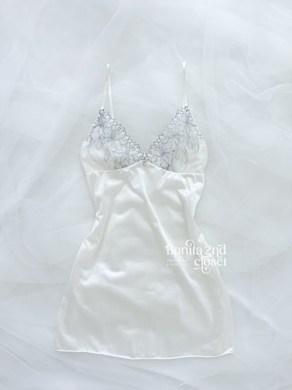 Silver Floral Lace Slipdress