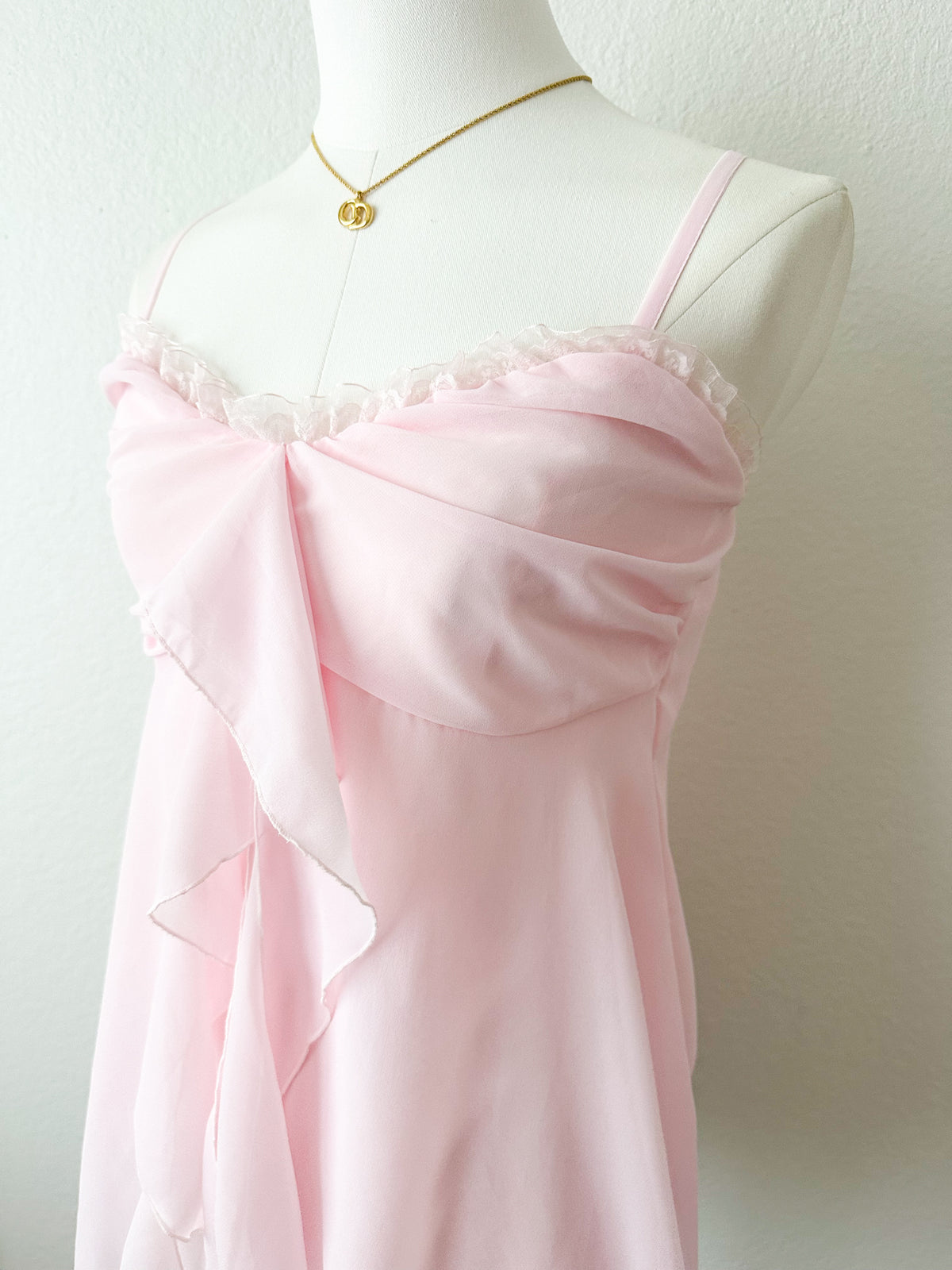 Pink Chiffon Ruffle Fairy Camisole