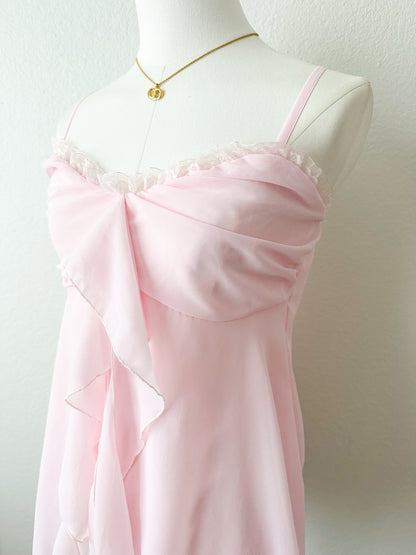 Pink Chiffon Ruffle Fairy Camisole