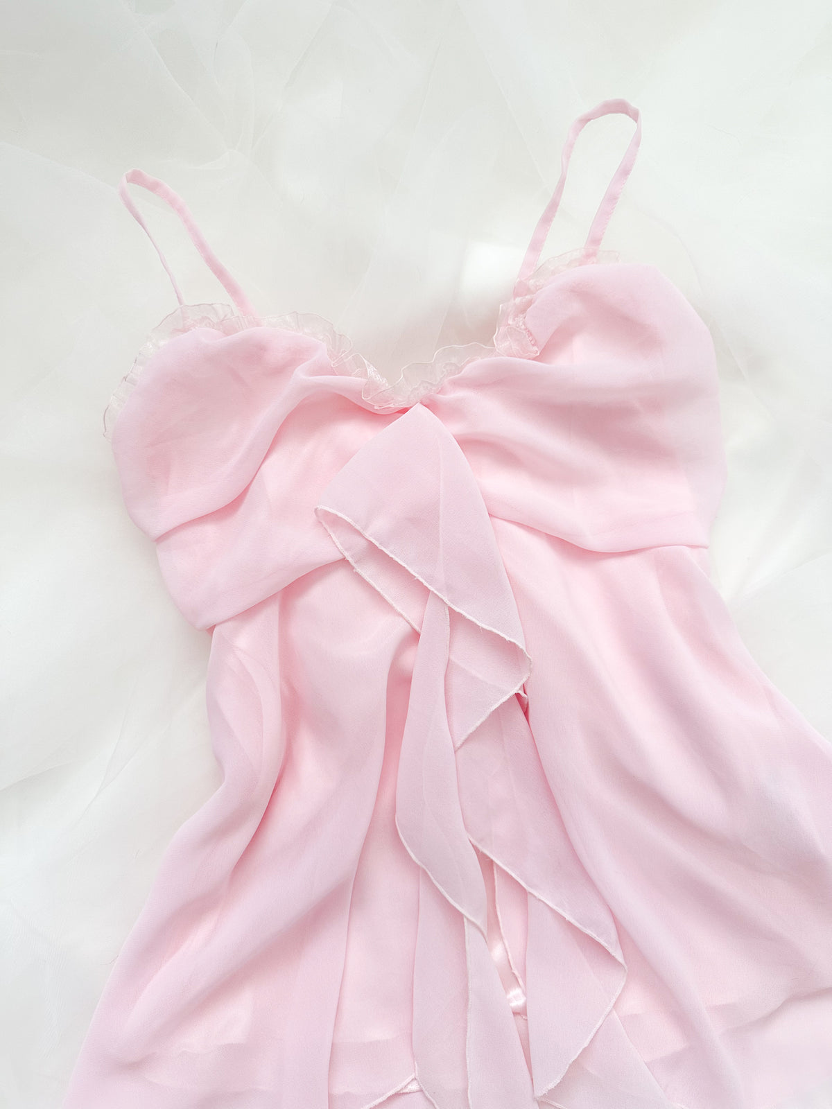 Pink Chiffon Ruffle Fairy Camisole