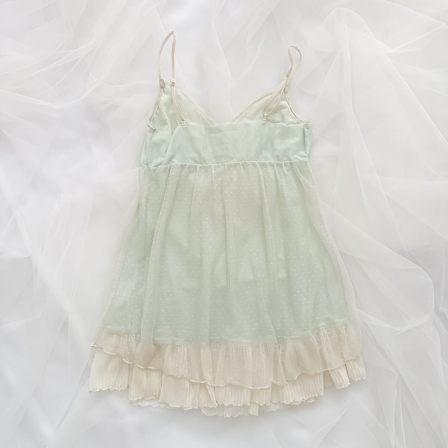 Mint Cream Suffle Babydoll slip