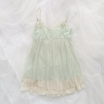 Mint Cream Suffle Babydoll slip