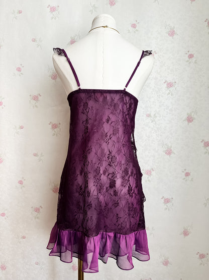 Whimsical Floral Lace Slipdress
