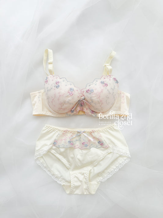 Butter Cream Soft Bra Set 36A