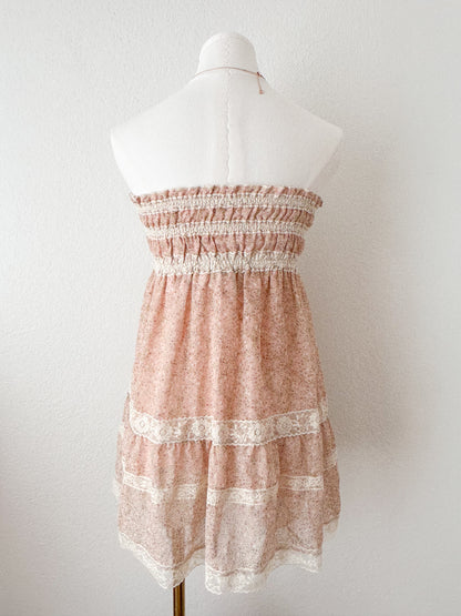 Floral Lace Trim Babydoll Dress