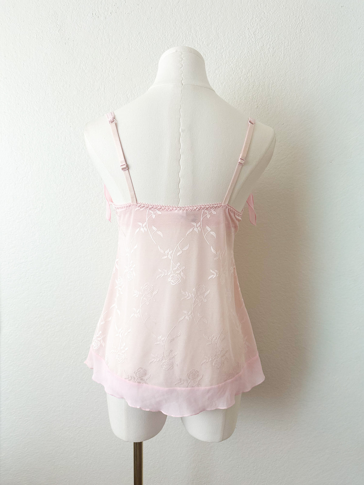 Vintage Pink Rose Fairy Mesh Top
