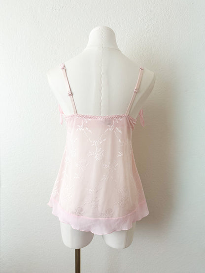Vintage Pink Rose Fairy Mesh Top