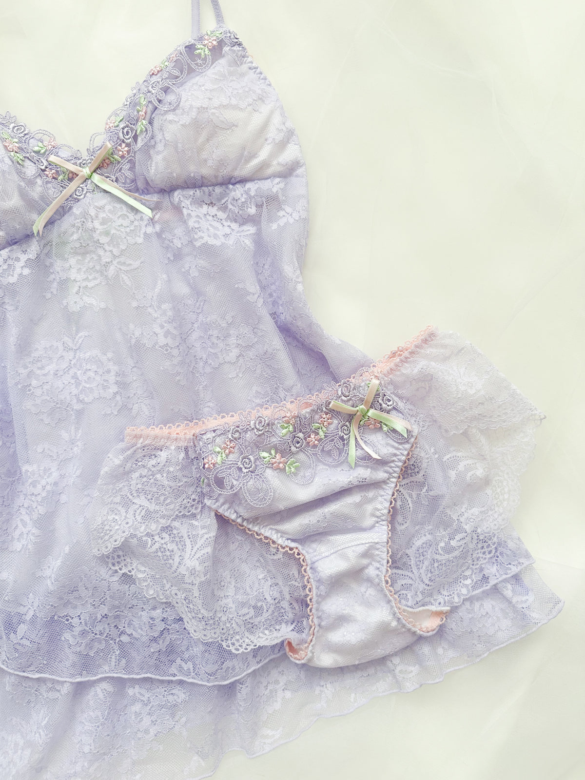 Lavender Fairy Lace Babydoll Set