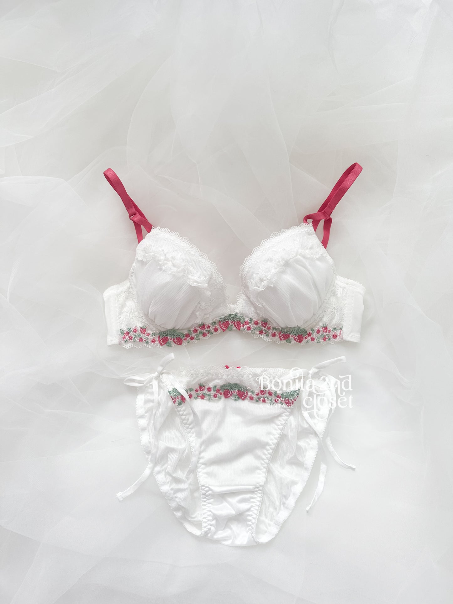 Irovy Strawberry Lace Bra Set