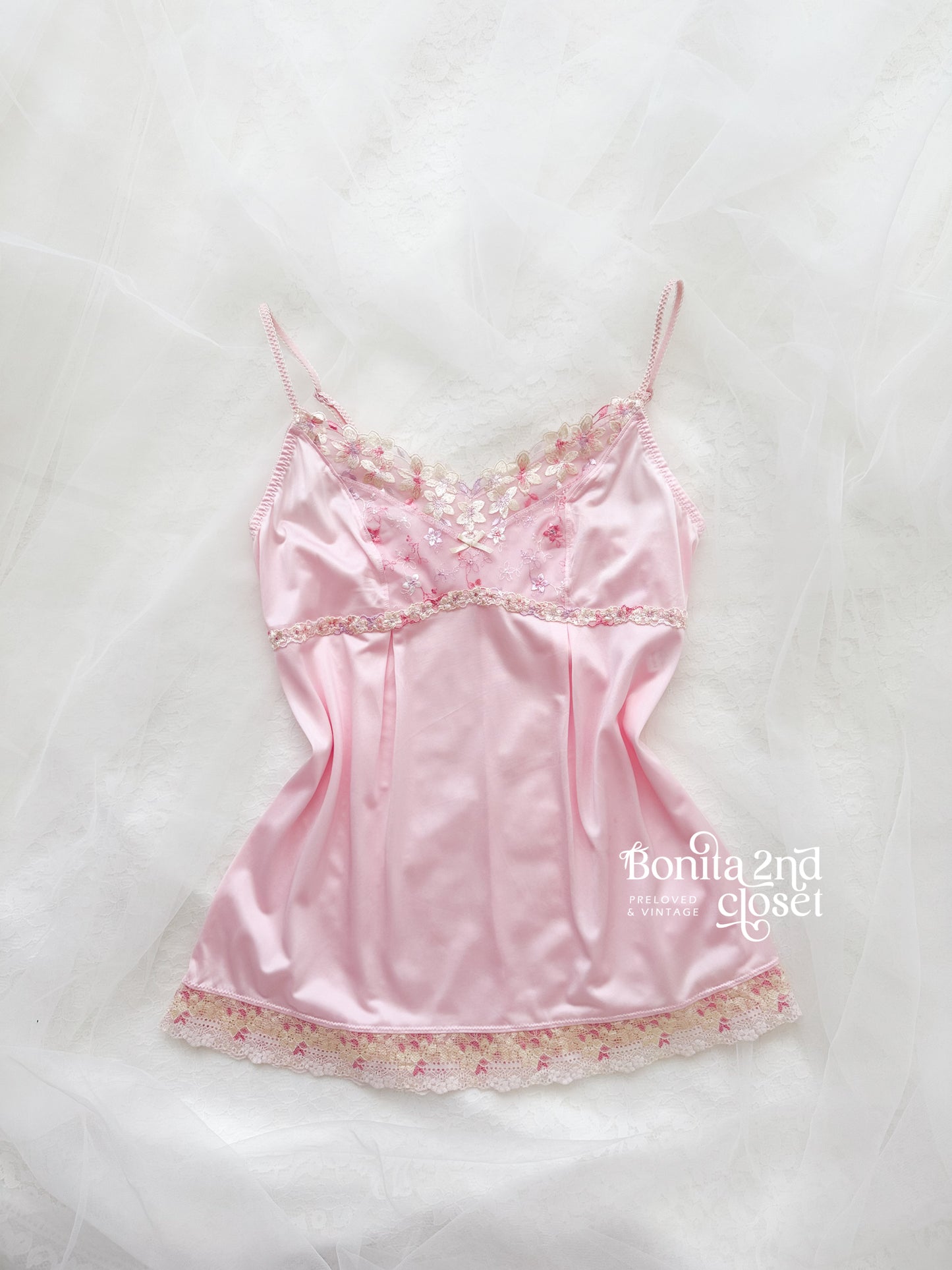 Pink Mousse Lace Camisole