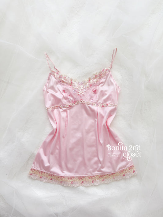 Pink Mousse Lace Camisole