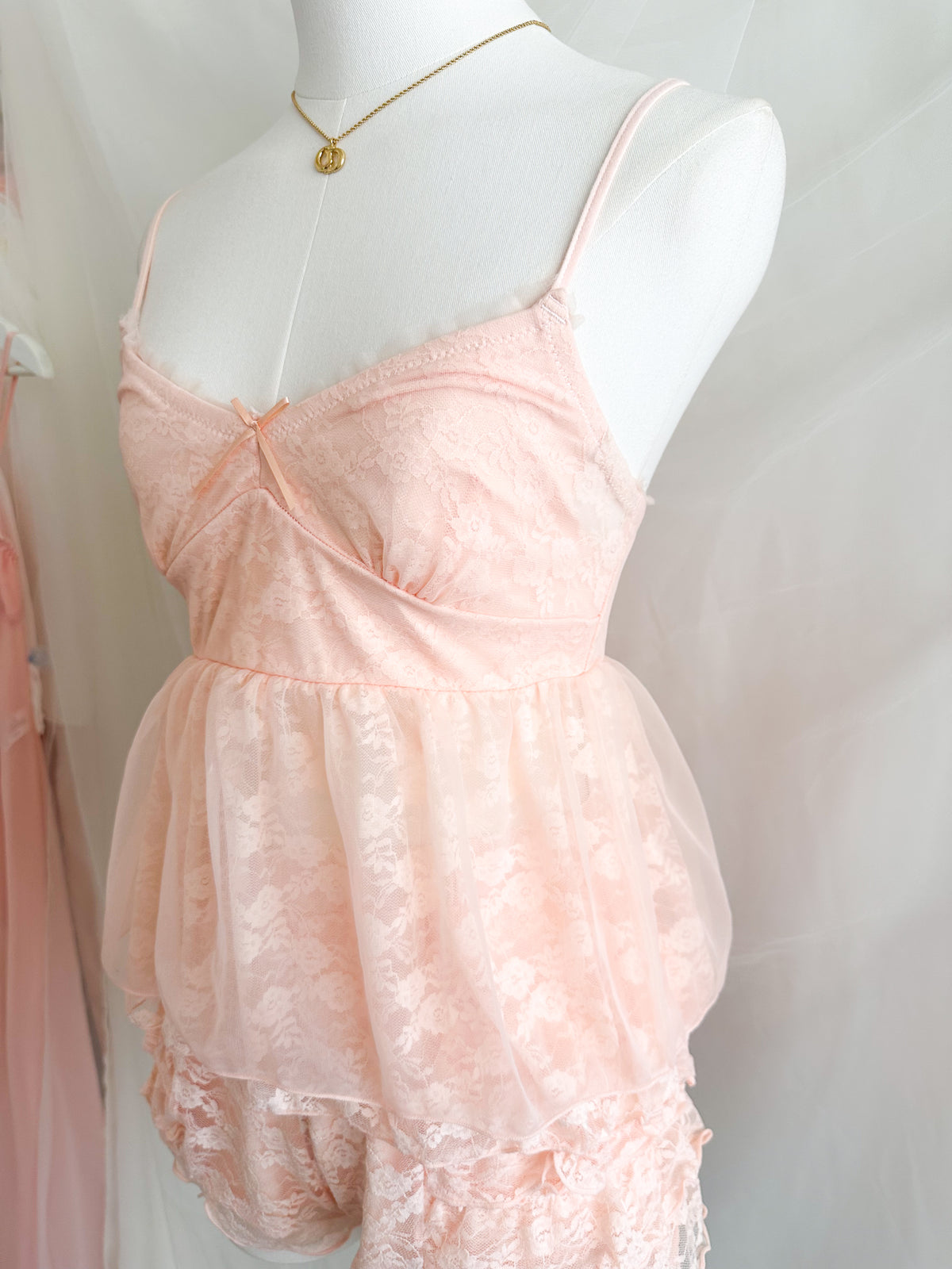 Rosette Ruffle Lace Lounge Set