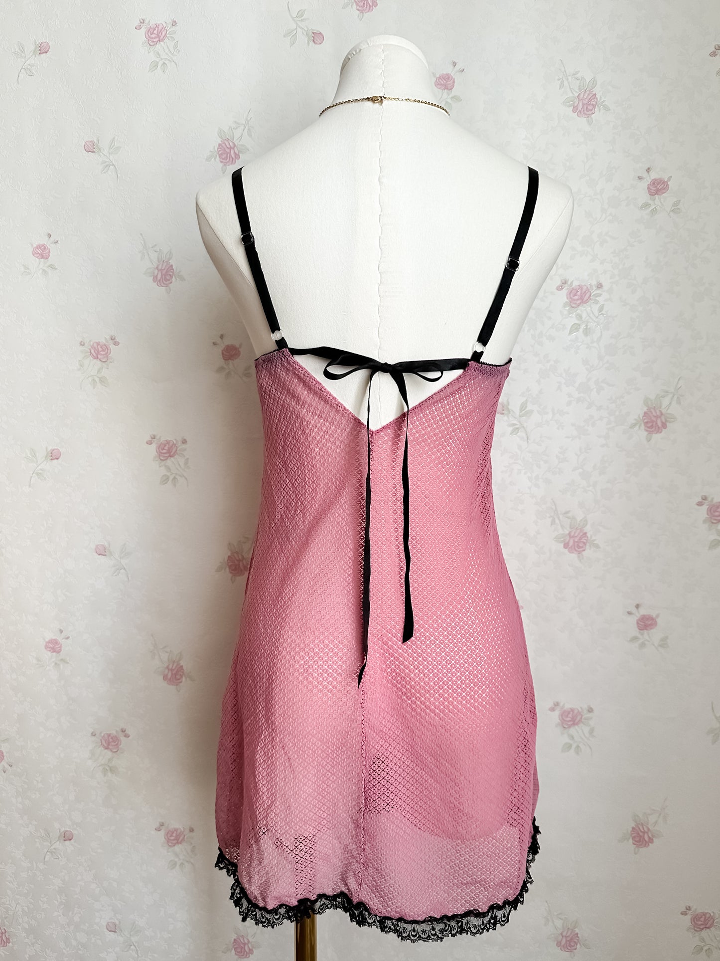 Pink Purple Trim Mesh Slip