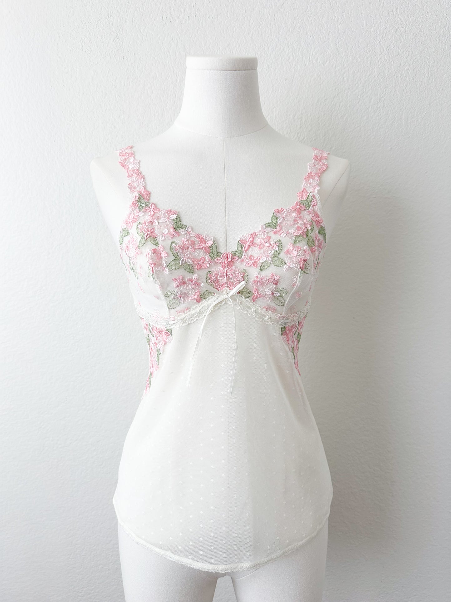 Blush Floral Mesh Camisole Set