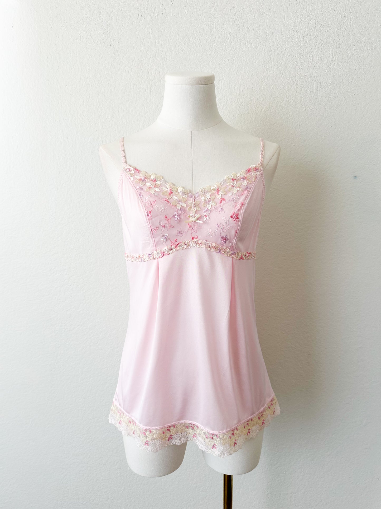 Pink Mousse Lace Camisole