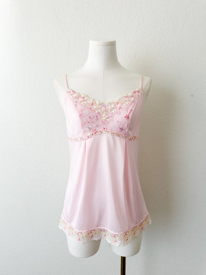 Pink Mousse Lace Camisole