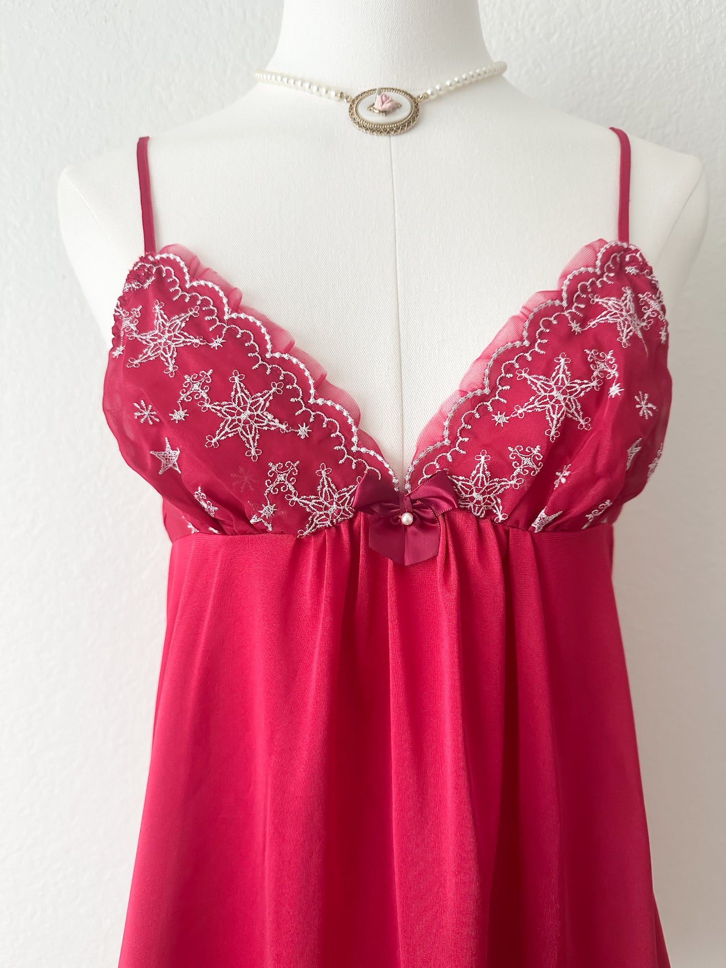Crimson Star Lace Slipdress